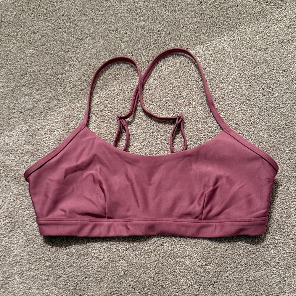 ALO Yoga Mauve/Pink Strappy Sports Bra